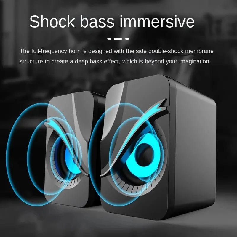 Altavoces Para Ordenador Caja De Sonido Para PC Microfono Estereo HIFl USB Concable Con Luz LED Ordenador De Escritori