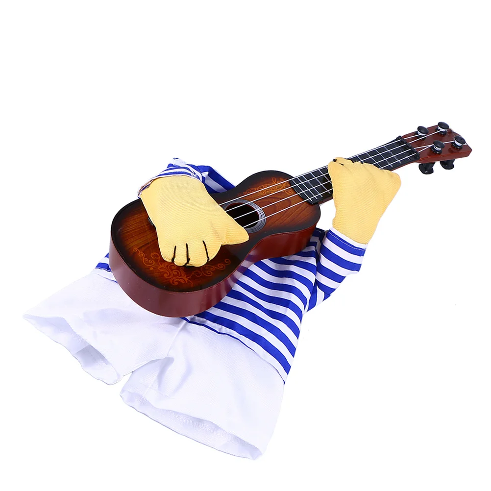 

Funny Dog Costumes Pet Guitar Cosplay Costume Playing Guitar Christmas Party Halloween Costumes Outfit Small Medium Pet Dog