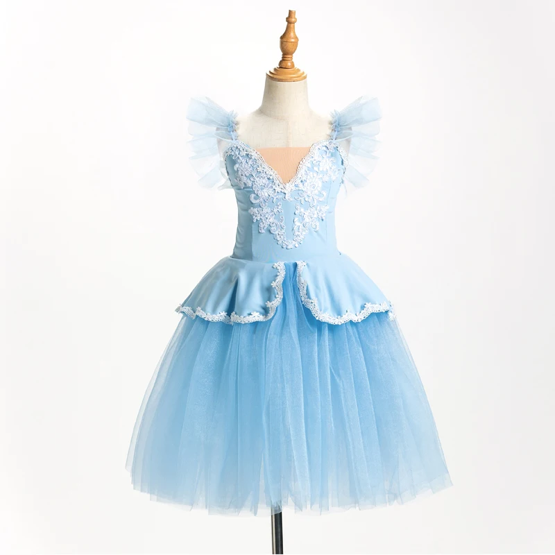 

Детское профессиональное длинное балетное платье для девочек, танцевальное платье принцессы с лебедем, одежда для выступлений