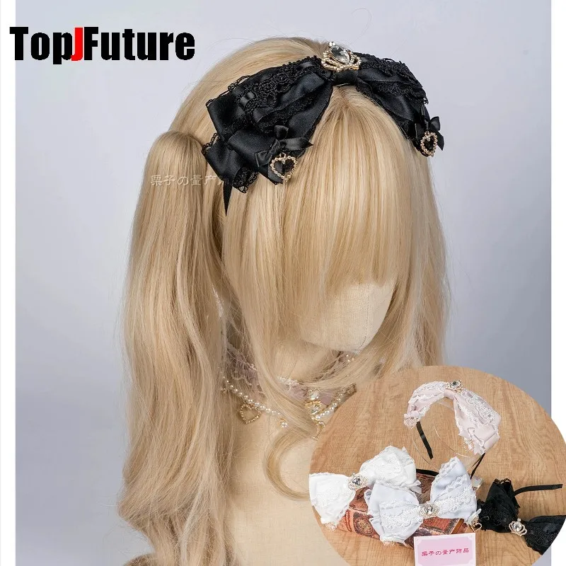 Black Lace bow hair band