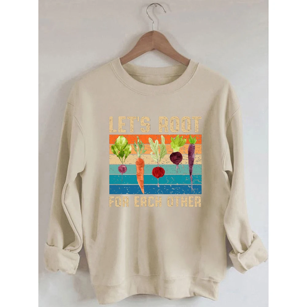 

Rheaclots Women's Let's Root For Each Other Printed Cotton Female Cute Long Sleeves Sweatshirt