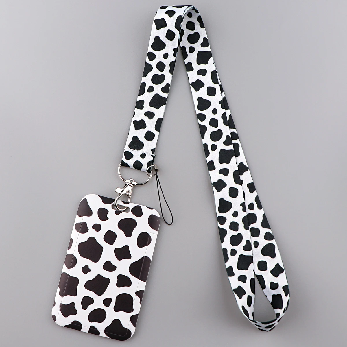 Badge Holder Badge Holder Keychain Hanging Neck Strap Cute Zebra Cow Pattern ID Card Holder Lanyard Credential Holders Neck Straps Women Badge Holder Keychains Phone Accessories