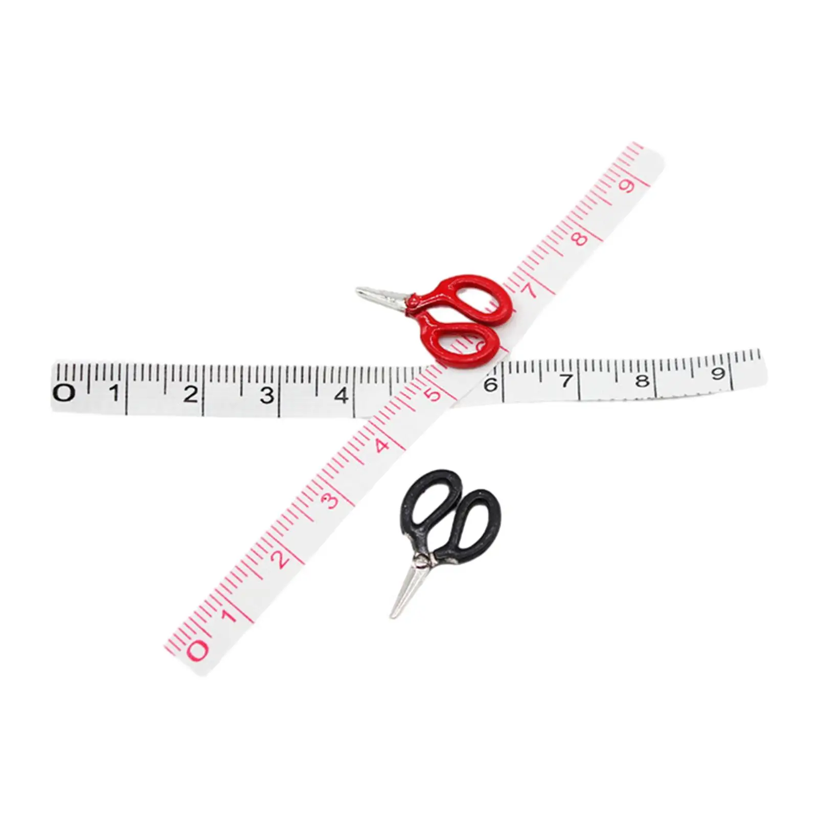 

Набор швейных инструментов для кукольного домика, 2x4 шт., измерительная лента, модель игрушки, украшение для кукольного домика