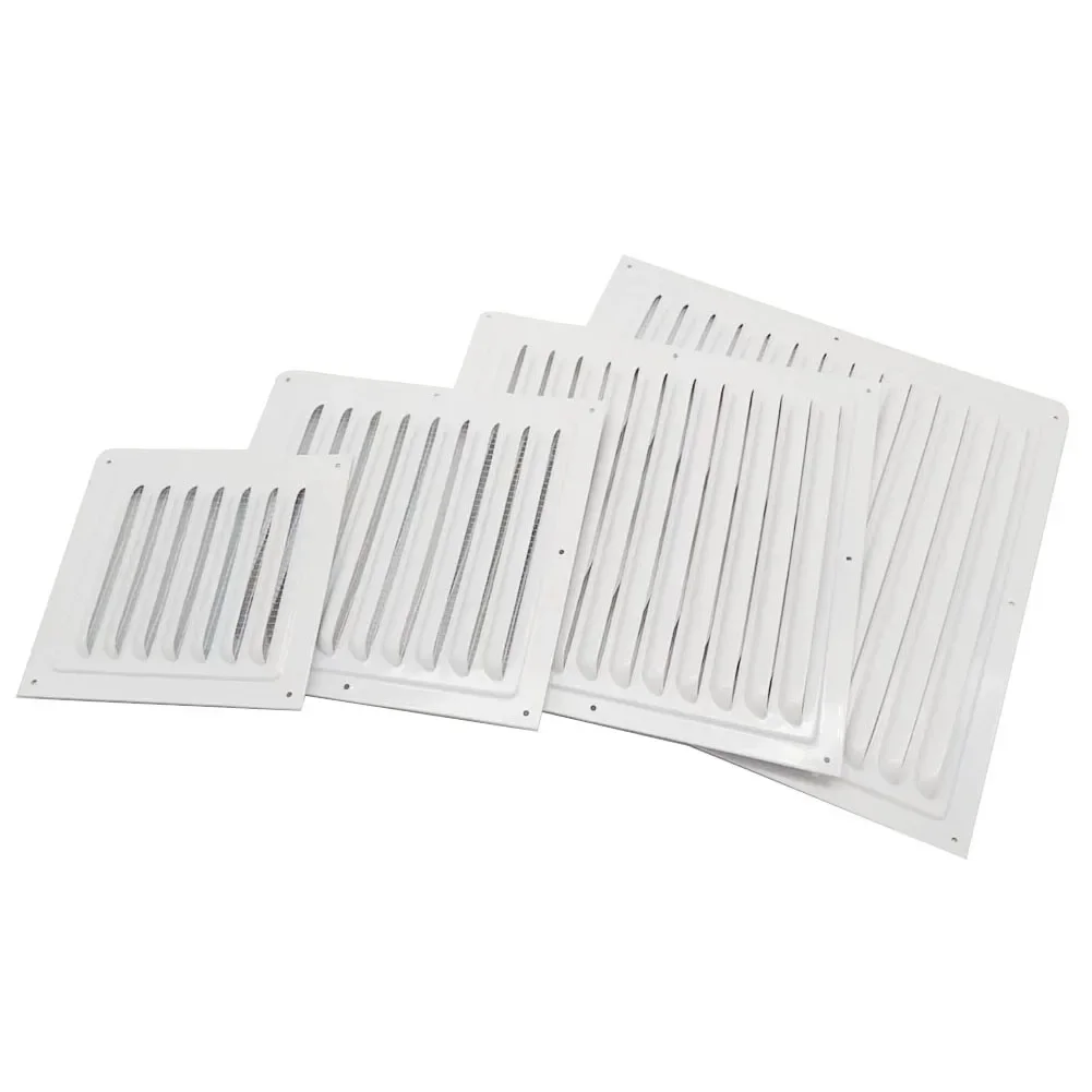 Air Vent Grille Ventilations Cover Metal Window Square Vents Insect Screen Cap Aluminum Heating Cooling Vents Plates