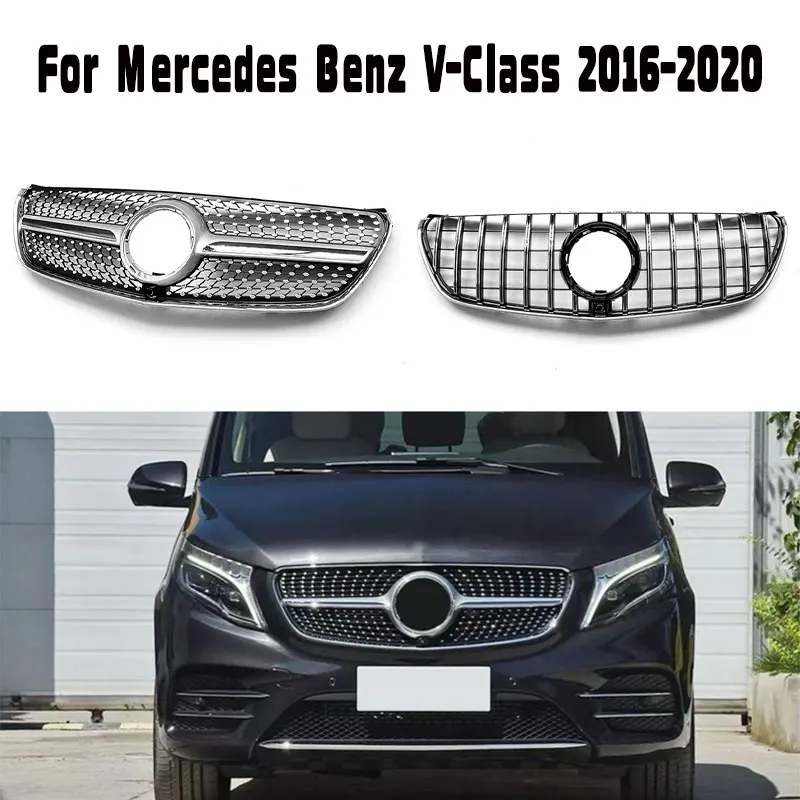 

GT стиль или Алмазный Стиль Передняя входная решетка бампер Гриль для Mercedes Benz V класса V250 V260 W447 автозапчасти 2016-2020
