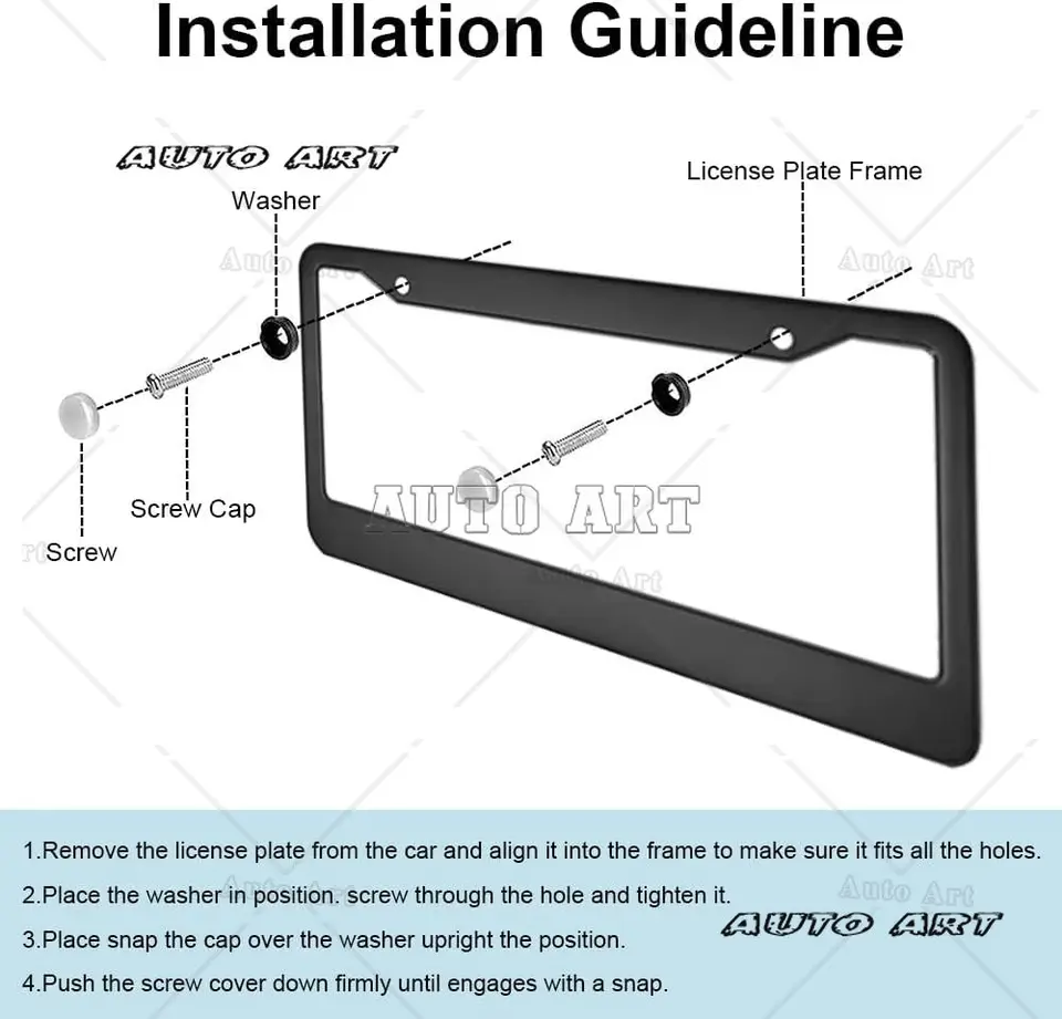 Custom License Plate Frame - Personalized Aluminum Car Tag Holder With Your Text