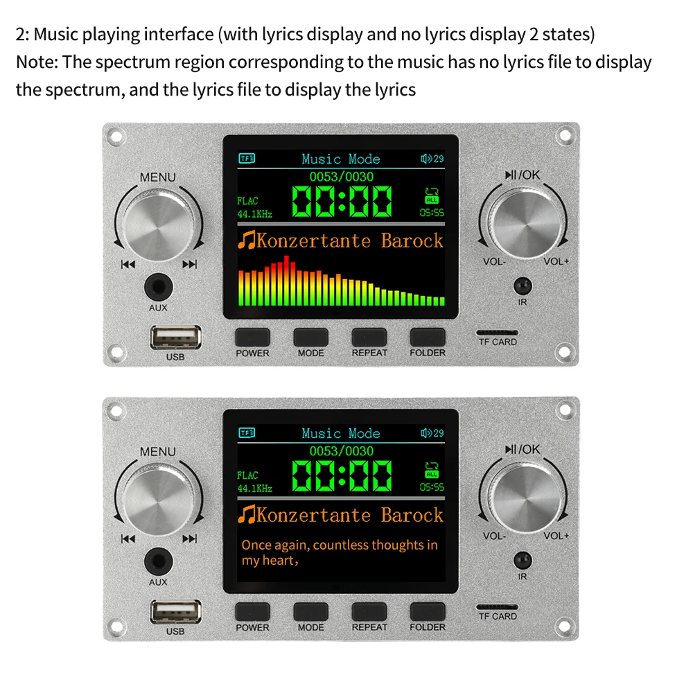 Multifunction Bluetooth Audio Decoder Hi-Fi Stereo Audio Decoder Module Support I2S Digital Output Player Equalizer