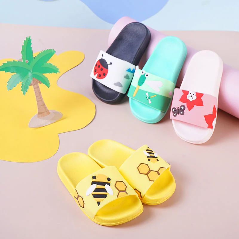 Cute Insects Cartoon Children Slippers Bee Dragonfly Comfort Non-Slip Kids Bathroom Shoes Summer Casual Boys Girls Home Slippers