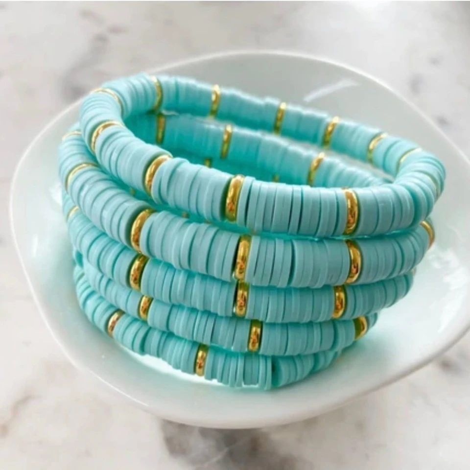 Clay Heishi Bead Bracelet Fourth Of July Outfit Women Elegance 11