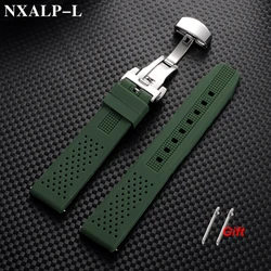 Breathable Silicone Quick Release Universal Watch Strap - Elegant Wristband - 22mm (Dark Green)