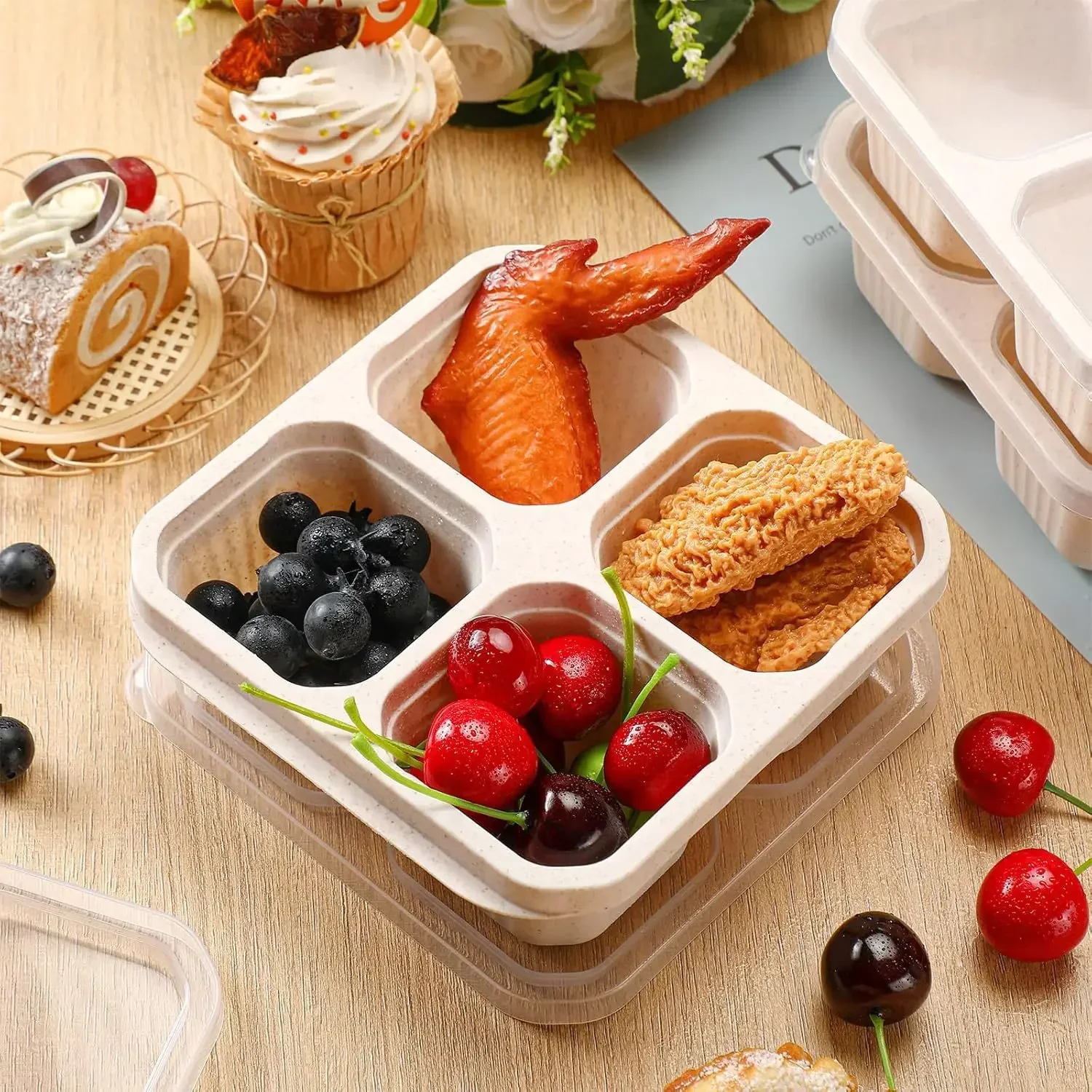 Portable Lunch Box Compartmentalized Lunchbox for Kids Adult