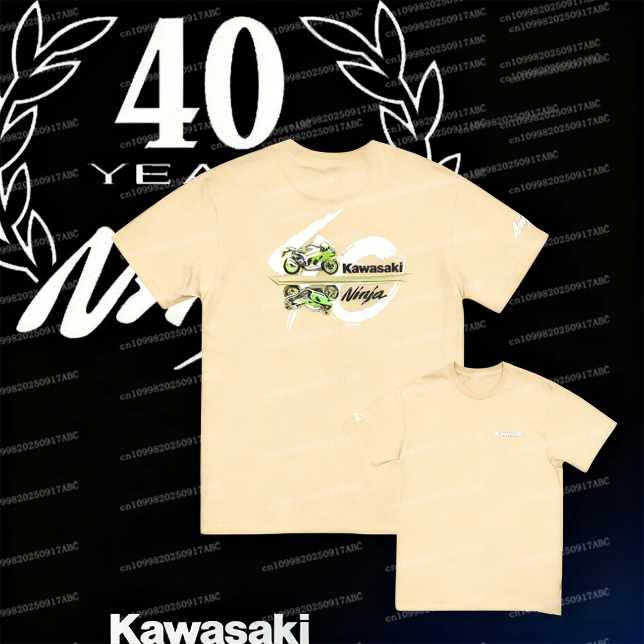 (가와사키)40년 티셔츠 Y2K 캐주얼 여름 남성 코튼 티셔츠 가와사키 티셔츠 여성 티셔츠 독점 패턴 스트리트 키드 티셔츠