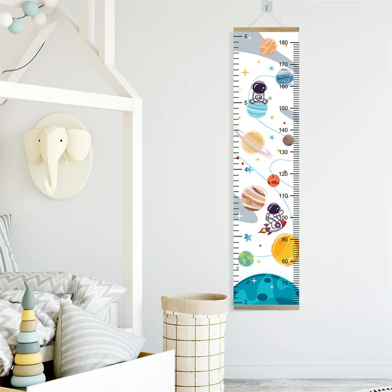 Description Picture 6 of itemGrowth Chart Nonwoven Wood Wall Hanging Rainbow Height Rule Inch Meters Measure Kids Child Baby Nursery Room Decoration Nordic
