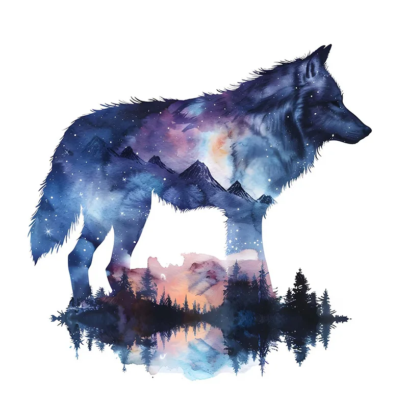 Amazing Wolf Wall Stickers, Toilet Stickers, Bright Room for Home Decoration, Vinyl Animal Decals, Art Wallpaper, Poster