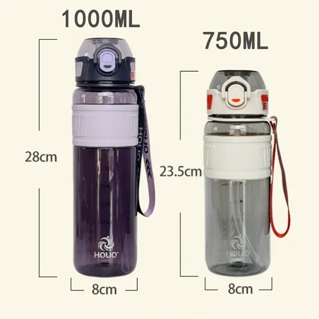 Water Bottle Travel 1L  for Sports Plastic Water Cup for Girl Boy School Portable 1 Liter 750ml Water Kettle Fitness Gym Outdoor 4