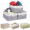 Foldable Fabric Fabric Storage Baskets, with Handles Linen Wardrobe Storage Rack Home Wardrobe Towel Toys Storage Basket 1