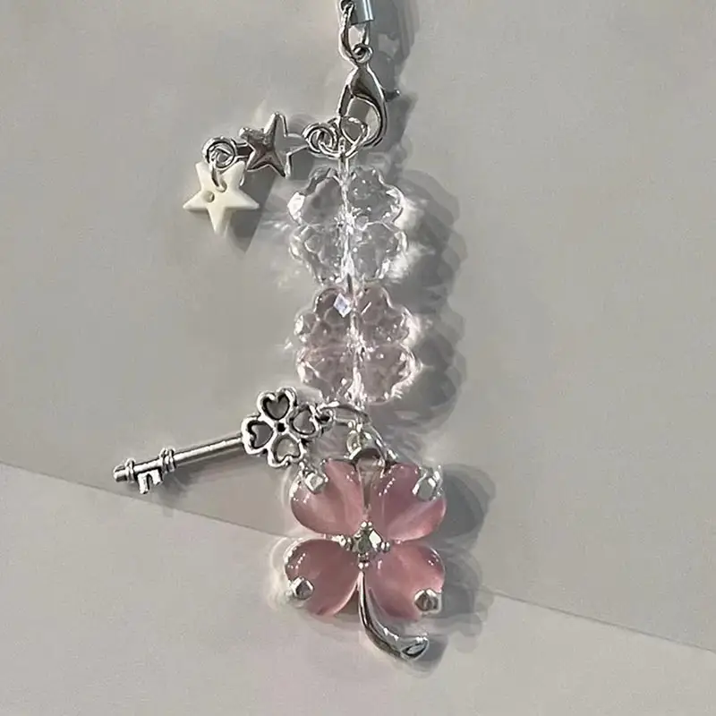 Four-Leaf Clover Beaded Keychain for Women and Girls, Cute Bag Pendant Decor, Lucky Grass, Star, Phone Charms, Trendy Gifts, Y2K - Image 6