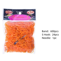 Vibrant Elastic Rubber Loom Bands Kit for Kids - DIY Crafting and Jewelry Making Supplies (600 Pieces) (Orange Yellow)