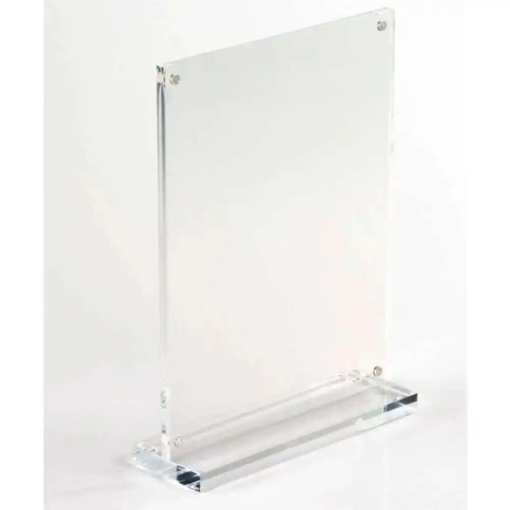 A5 Acrylic Sign Holder Horizontal Table Menu Display Stand Clear Plastic Double Sided Picture Frames for Desk Display