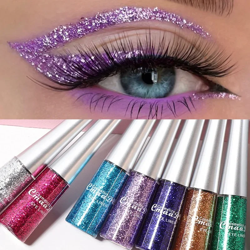 16 Colori Waterproof Shiny Eyeliner Eyeshadow Silver Blue Pink Rose Gold Color Liquid Glitter Paillettes Eyeliner Cosmetici Per Il Trucco