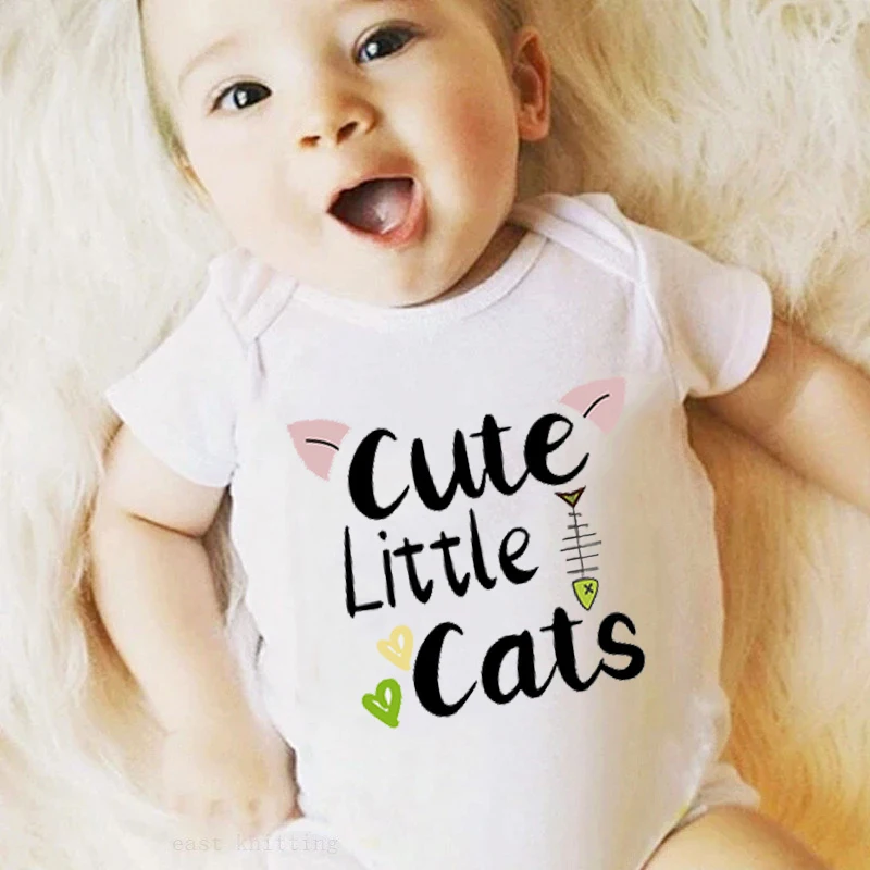 

Baby Romper Newborn Baby Boys Girls Clothes Cute Little Cats Print Infant Unisex Jumpsuit Cute Casual Summer Baby Girl Bodysuit
