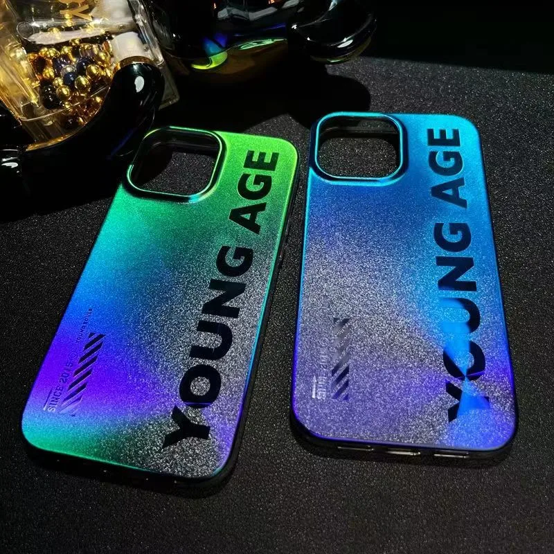 New Luxury Rainbow Laser Gradient Phone Case for iPhone 14 13 Pro Max