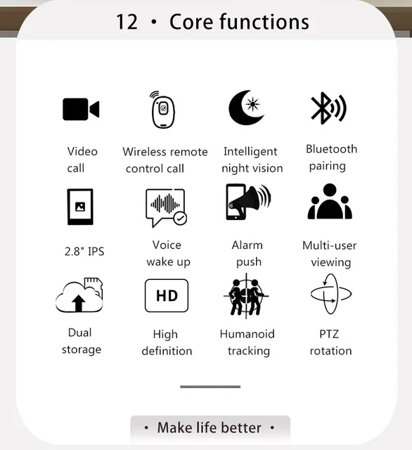 WIFI 3MP Video Intercom Camera w/ Built-in Screen, AI Human Tracking, 355° Rotation, HIFI Sound, Cloud/SD Storage, Battery+Wired 3