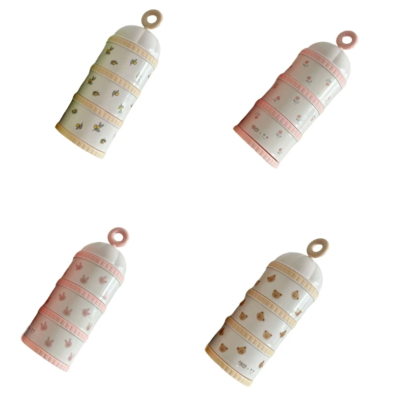 

Infant Milk Powder Storage Box Formula Dispenser Container Box Portable Baby Organizing Case with 3 Separation Box