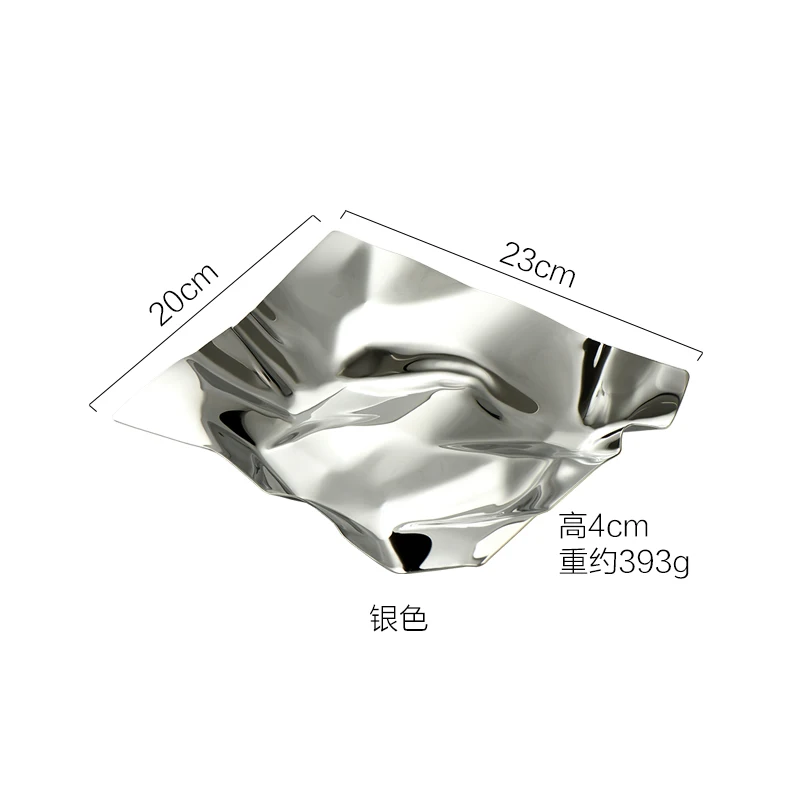 iEvaTEAGG Wave Shape Tray Silver Stainless Steel Storage Plate Gold Entrance Key Container Nordic Snack Dish Decorative trays 6