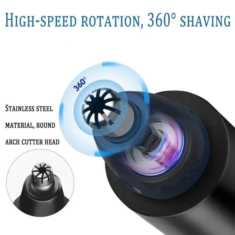 Kemei Electric Mini Nose Trimmers Portable Ear Nose Hair Shaver Clipper Waterproof Safe Removal Cleaner Waterproof Rechargeable 3