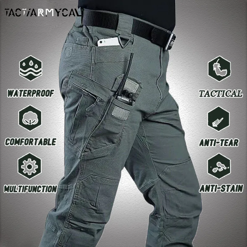 Pantalon Cargo tactique pour homme - Autumn 6[F2] - Blanc - Gris