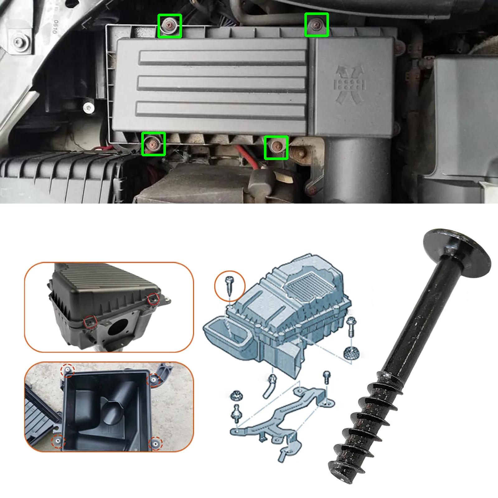 20X Für VW Passat POLO Scirocco Sharan Tiguan Touran T-roc Up Luftfilter Reiniger Intake Box Gehäuse Deckel schraube Retainer WHT 002087 – Detail 3