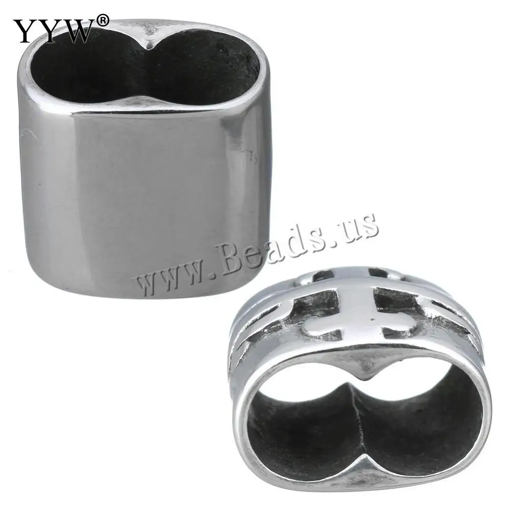 10pcs Stainless Steel Vintage Cross 10x3mm Large Hole Charms Beads For DIY Leather  Necklace Bracelet Jewelry Making Accessories