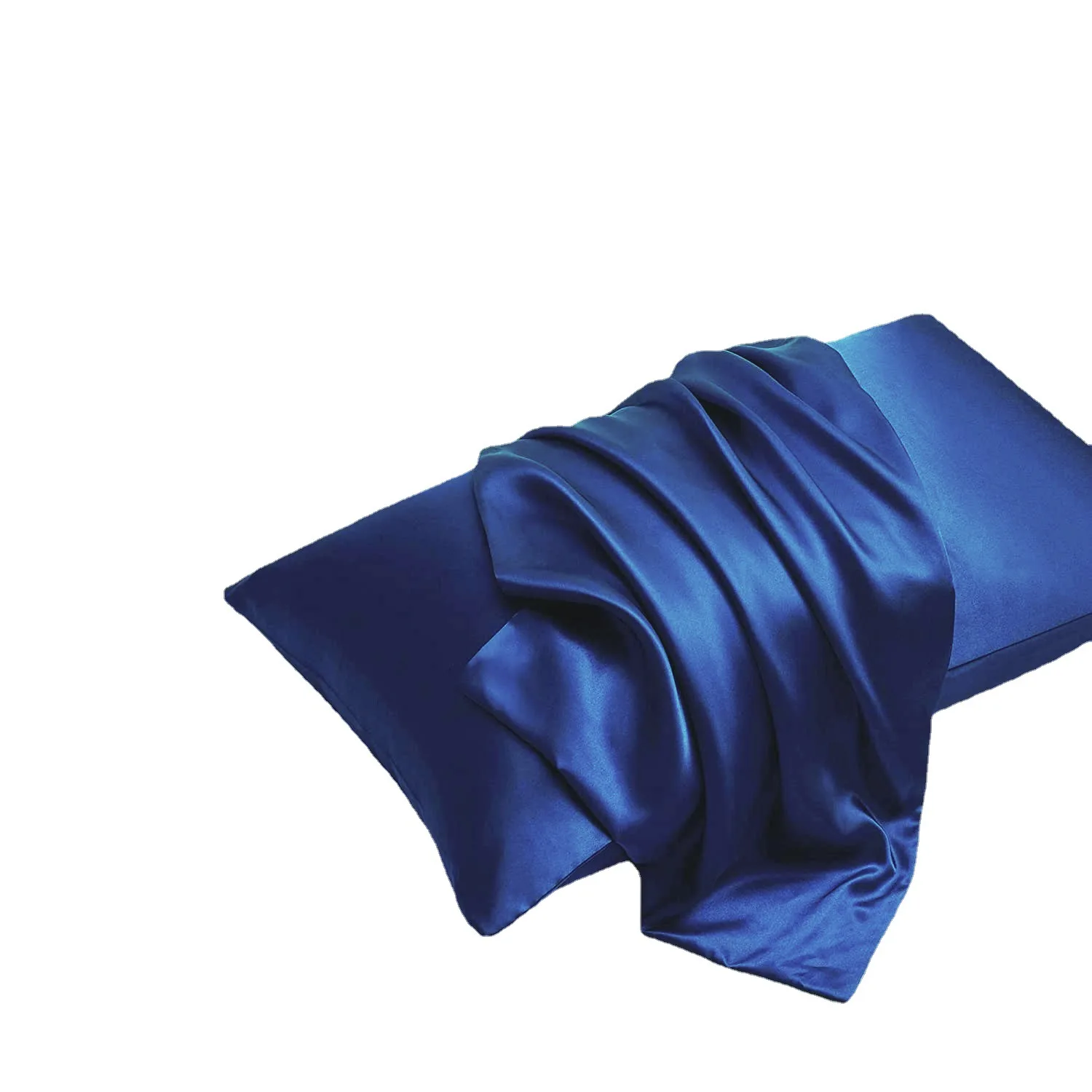 2PCS Pure Emulation Silk Satin Pillowcase Comfortable Khaki Solid Pillow Cover Pillowcase For Bedroom Pillows 50*66CM
