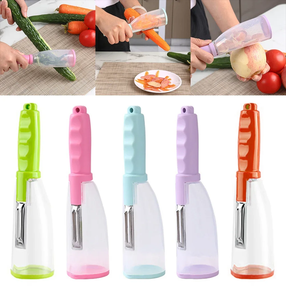 Peeler with Container Stainless Steel Multifunctional Fruit Knife with Storage Box Vegetable Potato Kitchen Accessories