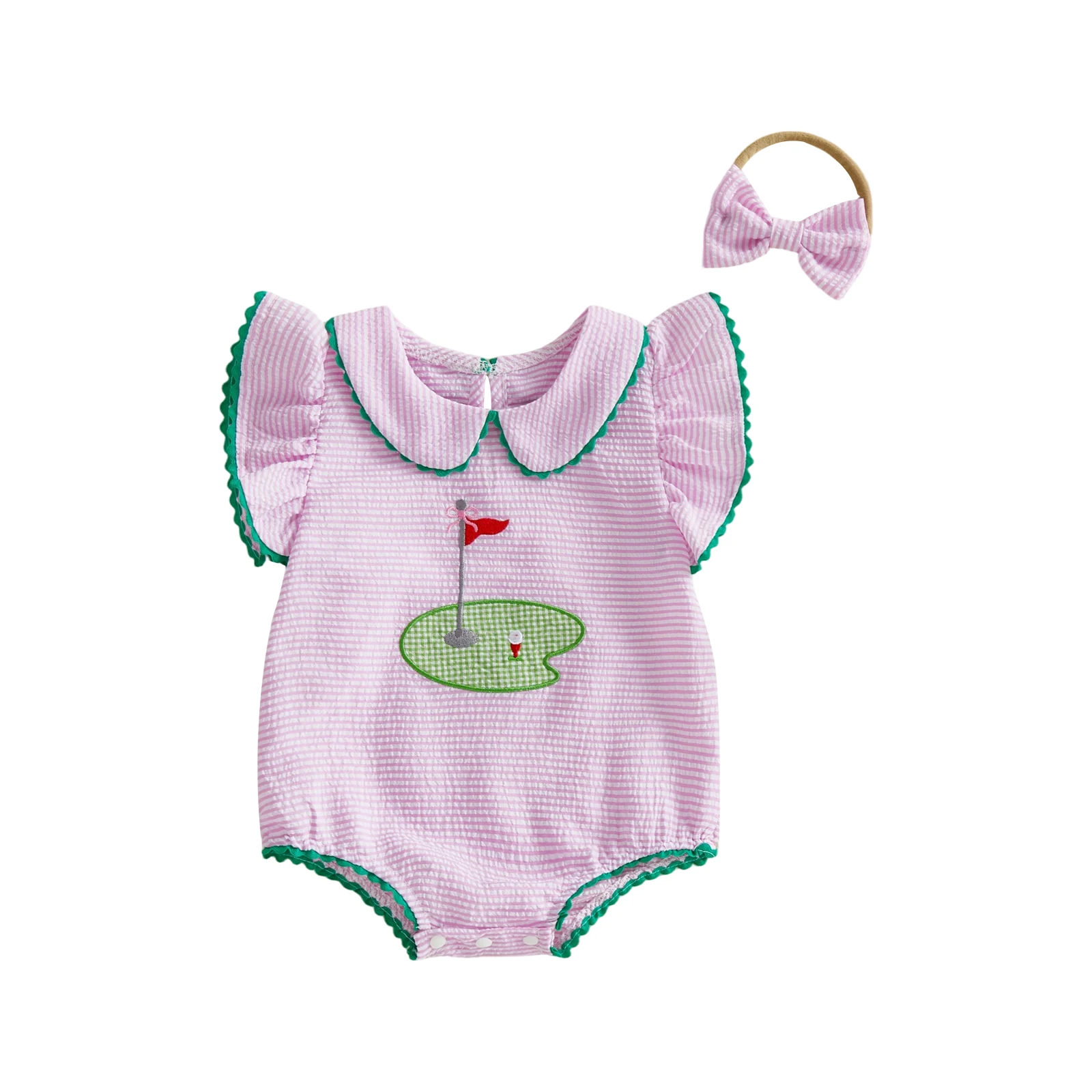 Toddler Girls Floral Print Romper Stylish Ruffle Sleeve Jumpsuit Summer Casual Beachwear Outfit with Bow Detail