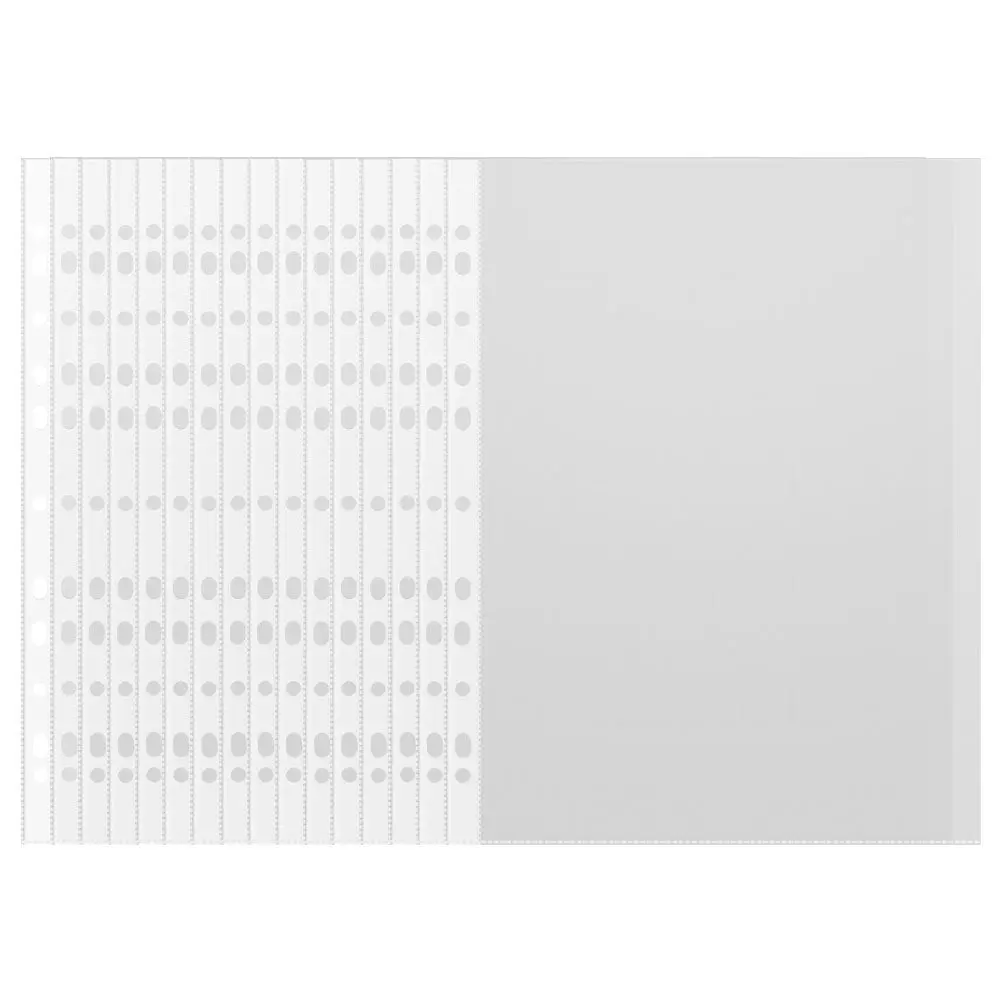100Pcs A4 투명 파일 가방 프리미엄 PP 루스 리프 폴더 삽입물 비즈니스 및 학교용 빠른 보기 문서 보호 가방