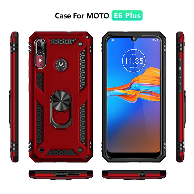 Car Holder Phone Cases For Motorola E6 Plus Funda A Prueba De