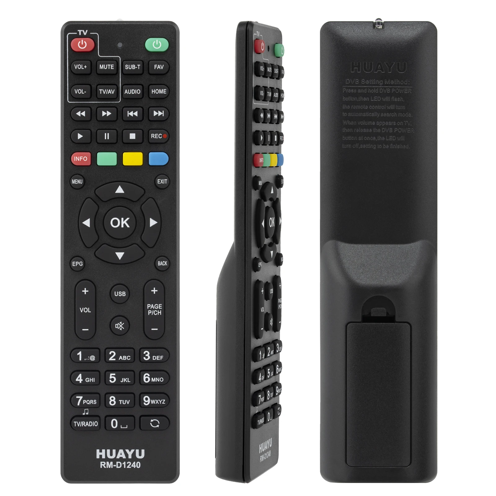 Universal Sat Tv Box Remote Control Satellite Set Top Stv Dvbt2 For