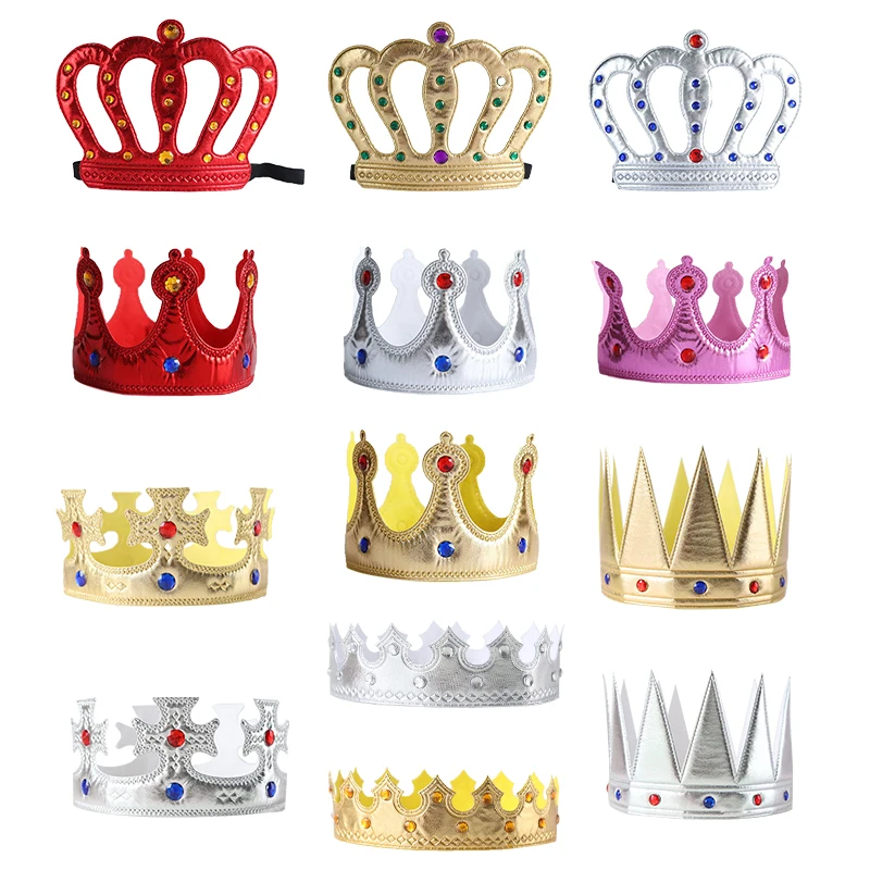 Happy Birthday Hat Gold Silver Adjustable King Princess Crown Girl Boy Adult Gifts Glitter Headwear Baby Shower Party Decoration party hat,birthday crown,birthday headband set