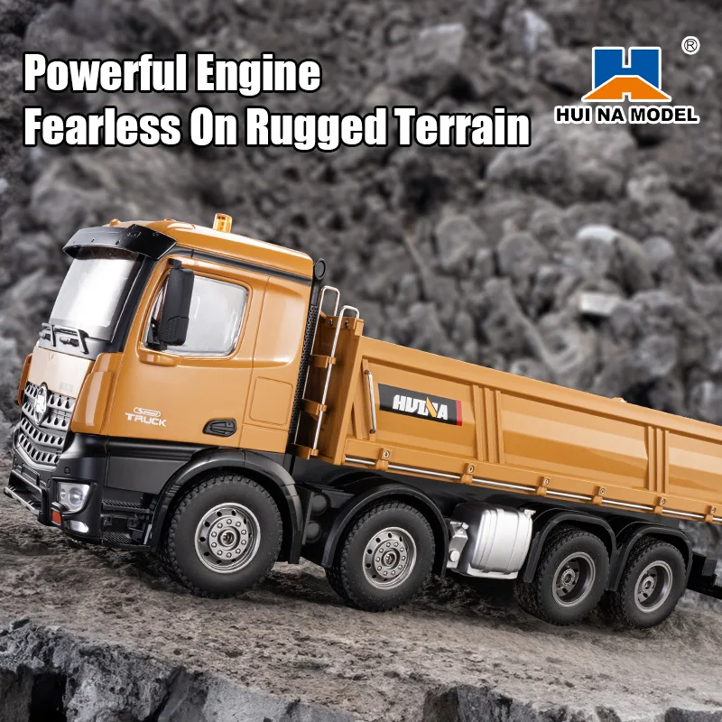 Huina 1536 Semi-Alloy Heavy Transport Dump Truck Excavator Acousto-Optic Remote Control Engineering Car Toy For Kids Xmas Gift 2