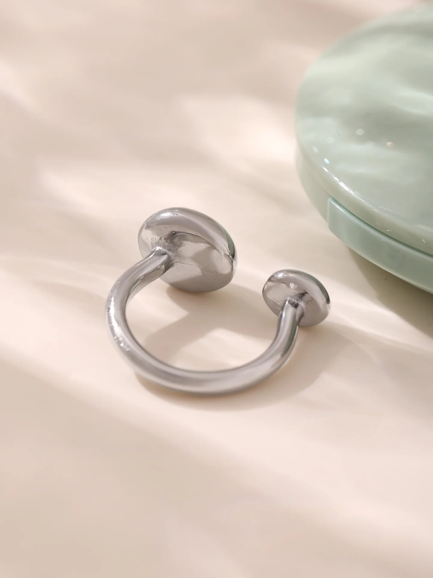Klobiger Ring aus Edelstahl 316, für Damen, Goldfarbe, Silber, Öffnung, einfacher Persönlichkeitsring, Mädchen-Modeschmuck, wasserdicht – Detail 9