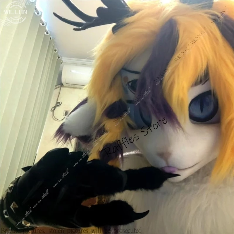 Furry Gloves Kig Fursuit Kigurumi Cosplay Plush Gloves Summer Claw Black White Multicolor Claw Cute Cool Furry Party Gift