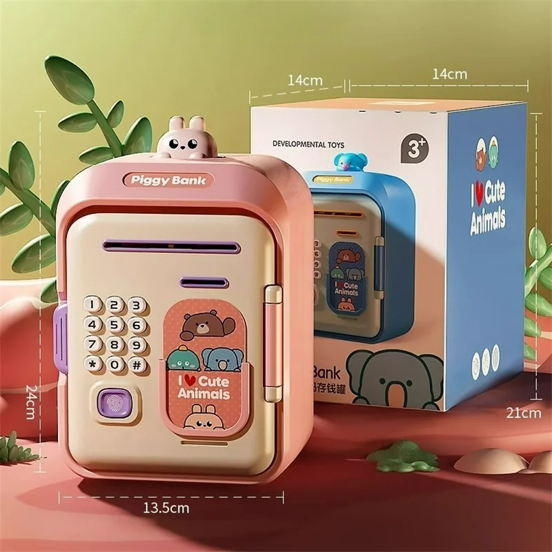 Electronic Piggy Bank Children's Cash Box Password Safe Smart Fingerprint Automatic Banking Children's Gift Money Box