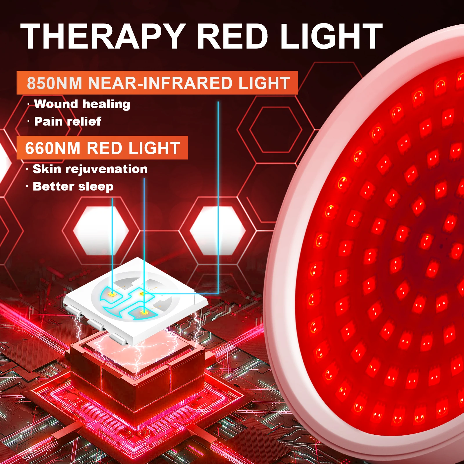 Dual-Wavelength Lamp 660nm & 850nm for Collagen Boost & Skin Repair
