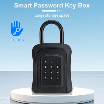 TTlock Electronic Key Safe Key Box Digit Password Code Wall Mount Security Pad Lock for Home Office Key Safe Secret Storage Box 1