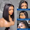 Bone Straight Bob Wigs Human Hair Pre Plucked Transparent Lace Frontal Wig Cuticle Aligned 100% Human Hair 13x4 Short Bob Wigs 4