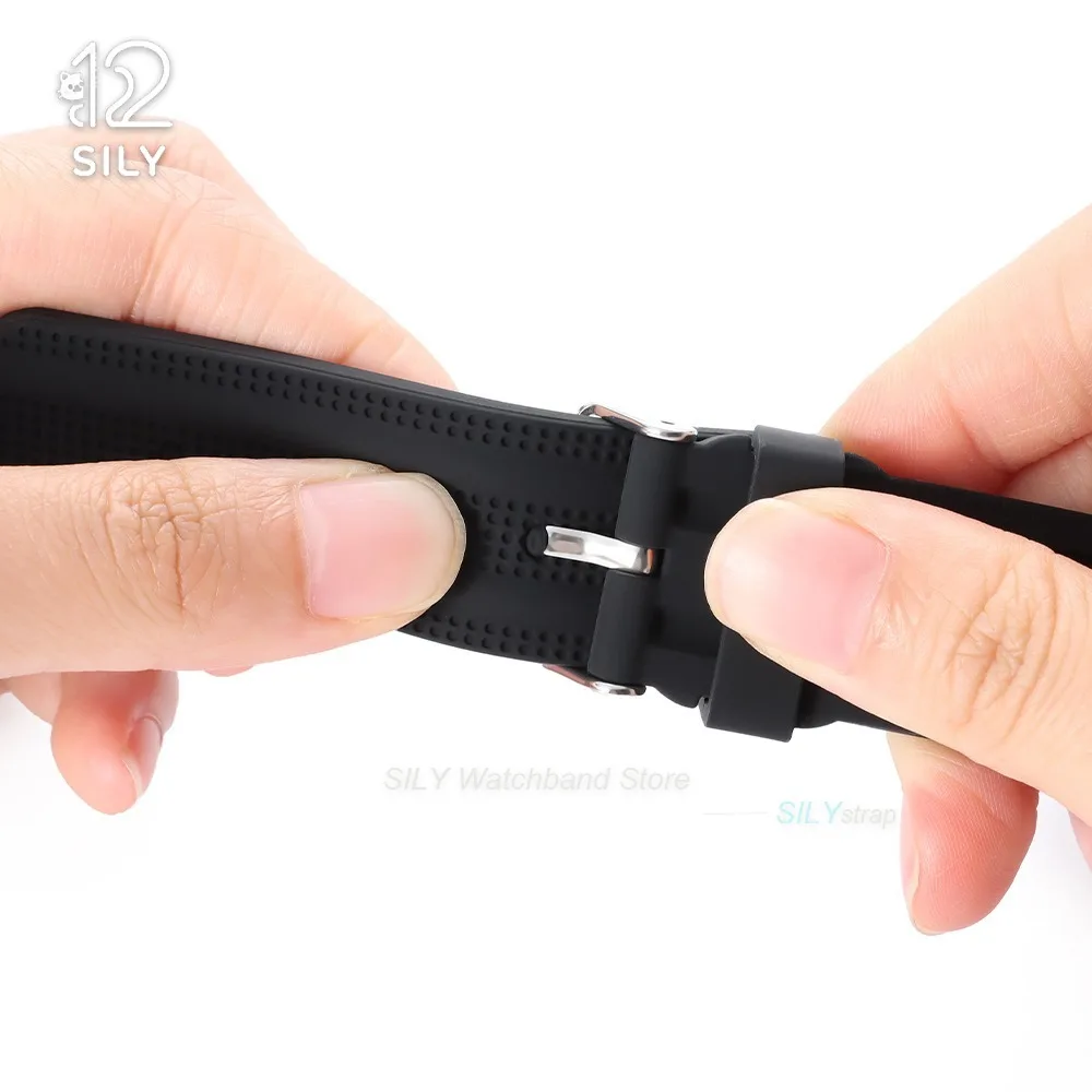 Curved End Silicone Watch Strap - Universal Waterproof Sport Wristband