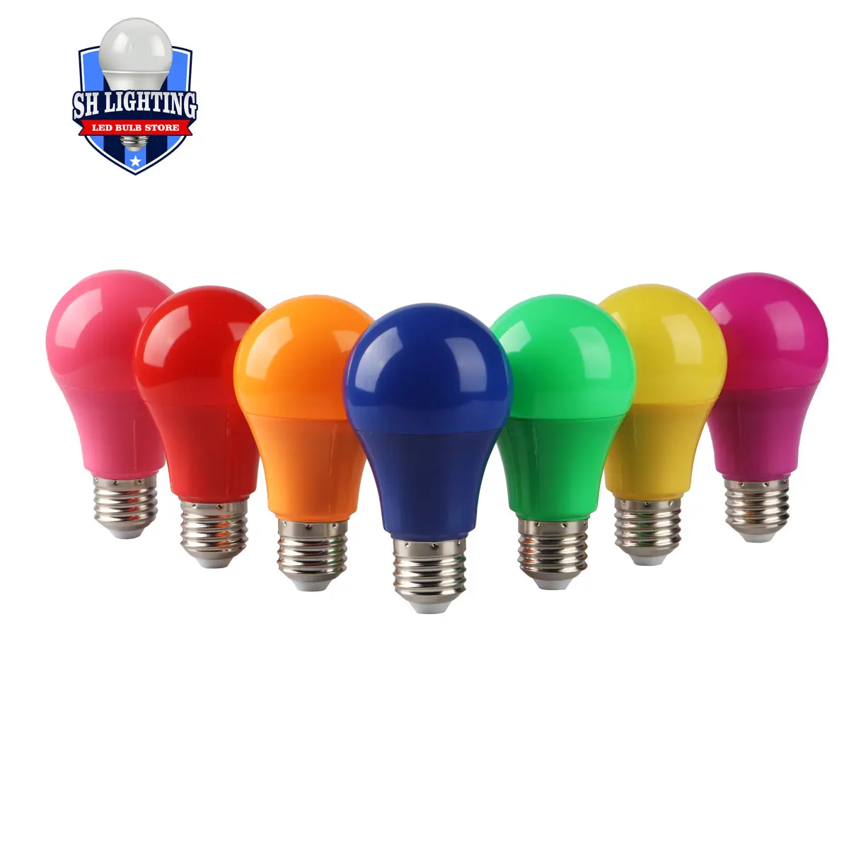 

LED 7 color light AC100-240V E27 B22 8W A60 Christmas stage decoration light used for wedding family party party