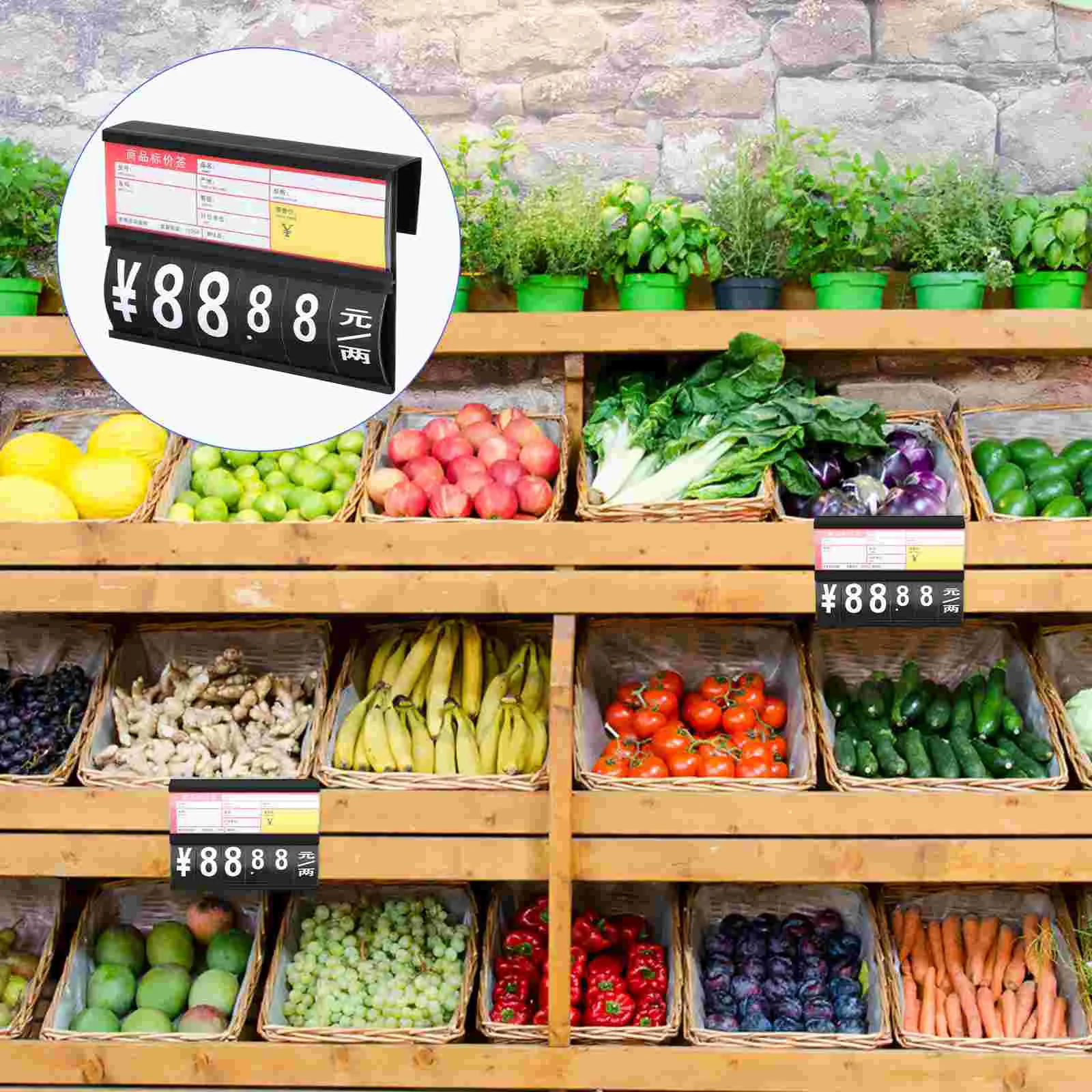 슈퍼마켓 가격 라벨 상품 클립 표시 태그, 상점용 야채 라벨, 4 개